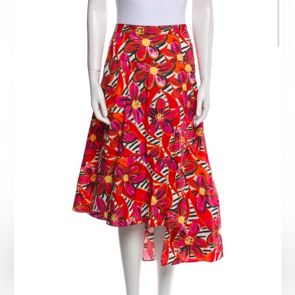 Marni Asymmetrical Skirt in Vibrant Pink and Red - Picture 5 of 10